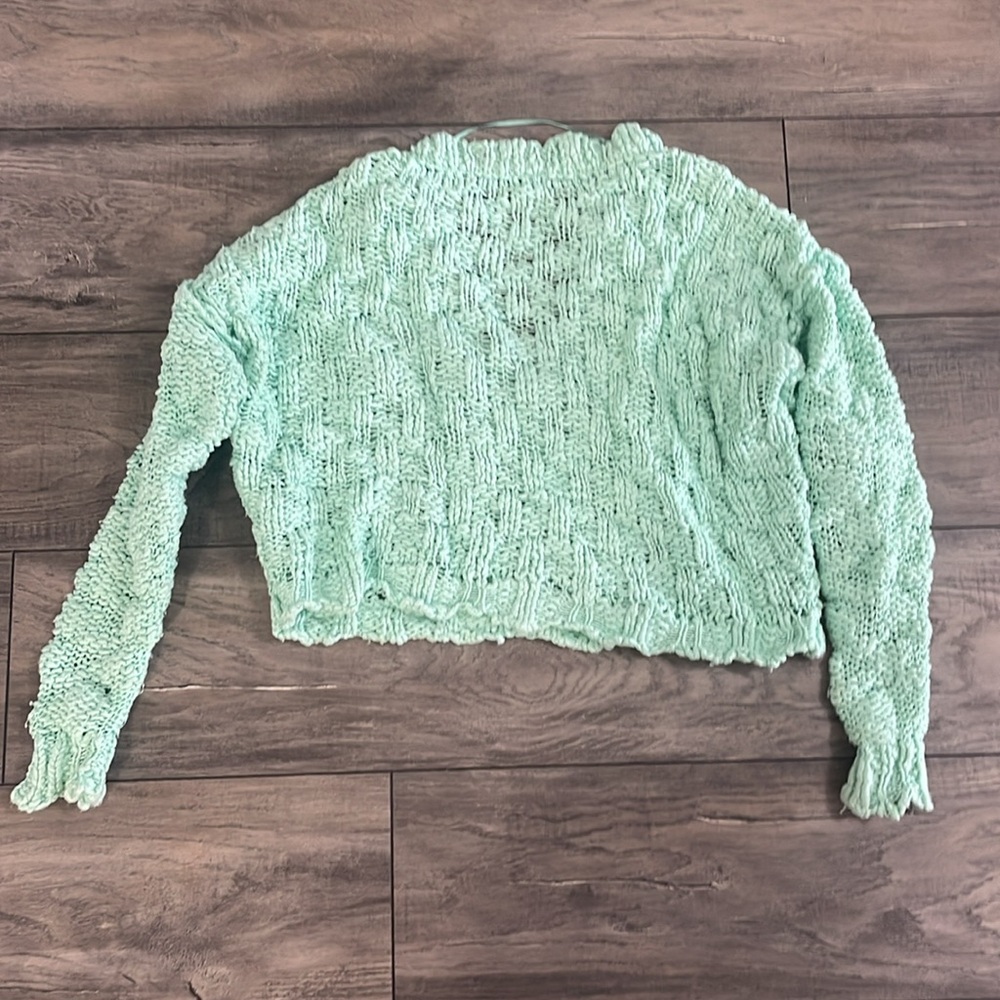 Free people good condition Mint Green Knit Sweater size XS - Picture 8 of 9